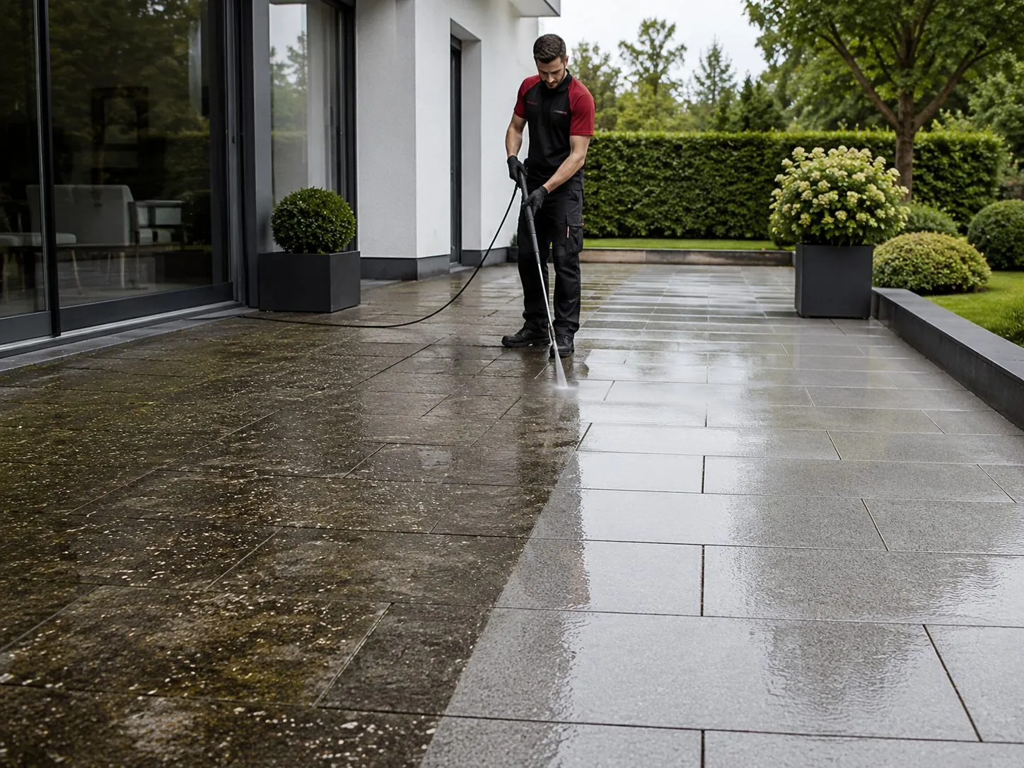 Grünpflege und Terrassenreinigung durch Tyssendienste